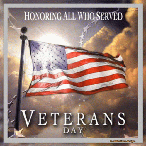 Veterans Day Poster With American Flag