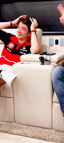 Vettel Leclerc Collision On The Couch GIF