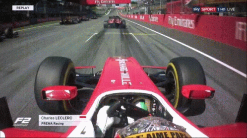 Vettel Leclerc Collision Actual Driving GIF