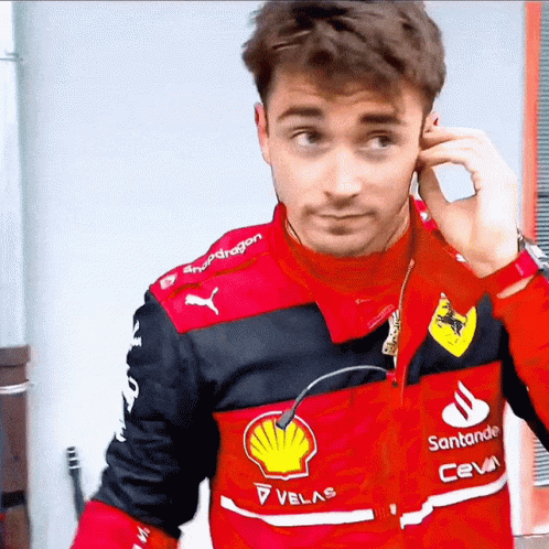 Vettel Leclerc Collision Charles Waving GIF