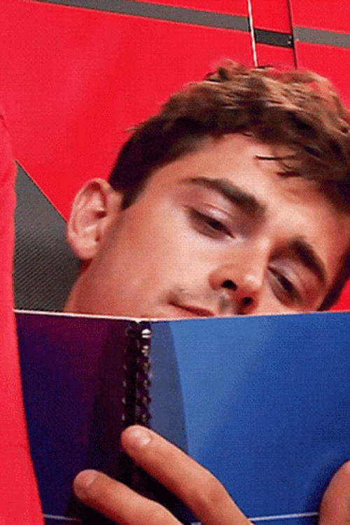 Vettel Leclerc Collision Blue Notebook GIF
