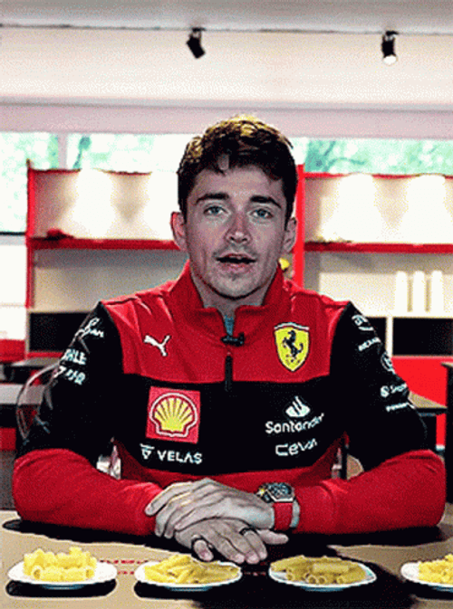 Vettel Leclerc Collision Charles Pasta GIF