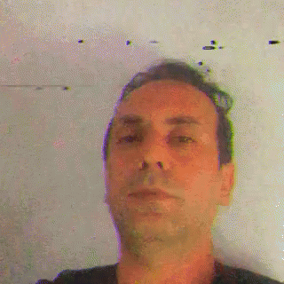 Man On Screen Vhs Fuzzy Screen Effect GIF