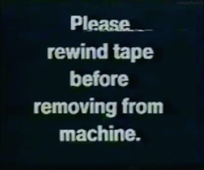 Glitchy Vhs Reminder To Rewind GIF