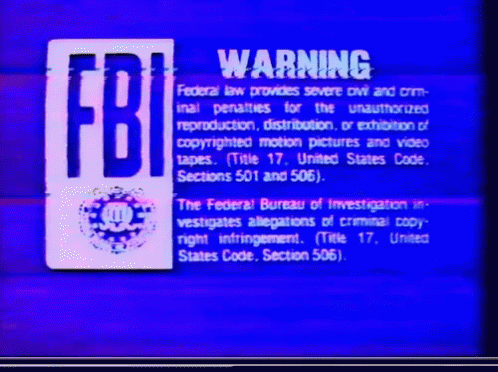 Old Classic Vhs Fbi Warning GIF