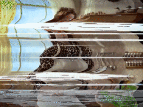 Vhs Effect Woman In A Kitchen GIF