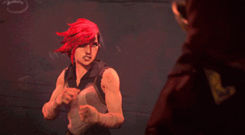 Vi Arcane Fighting Against Jinx GIF