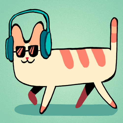 Vibing Cat Loving Music GIF