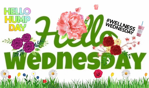 Vibrant Hello Wednesday With Flowers GIF