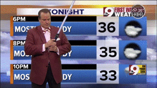 Vibrant Weatherman Van Denton Sword Fight GIF