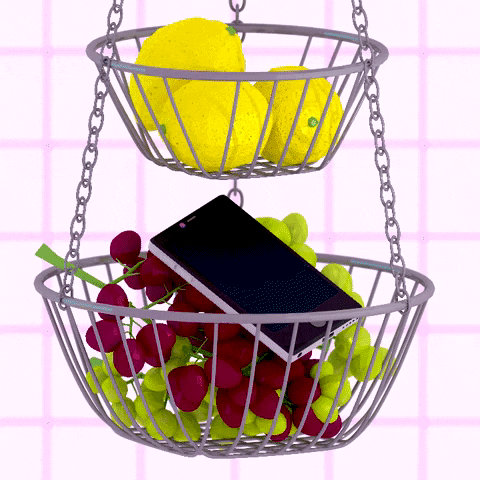 Vibrate Ringing Phone Call Fruit Basket GIF