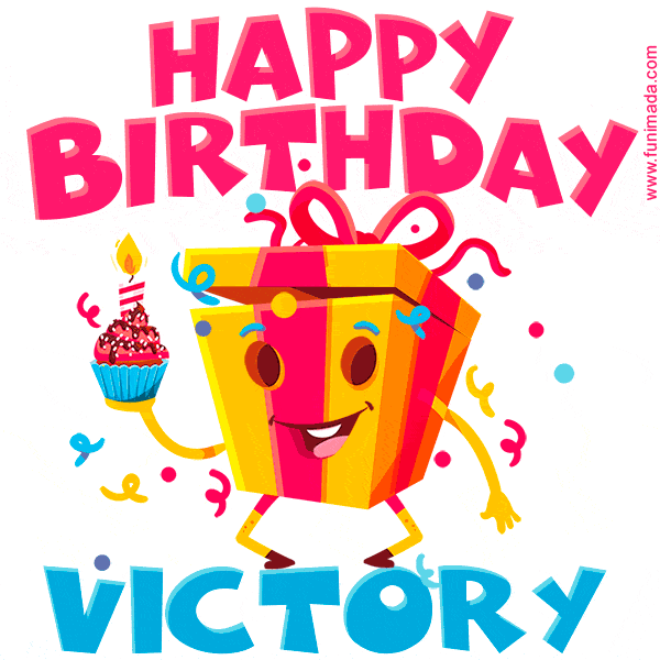 Victory Happy Birthday Gift Celebrate Sticker GIF