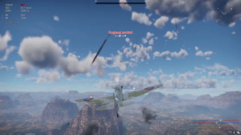 Video Game Bomber Flying in Distance