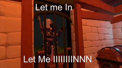 Video Game Character Behind Bars Says Let Me In