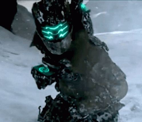 Video Game Character Dancing In Helmet And Armor On Blue Background GIF