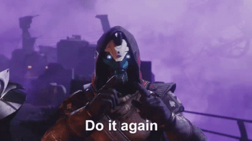 Video Game Character Do It Again Purple Background