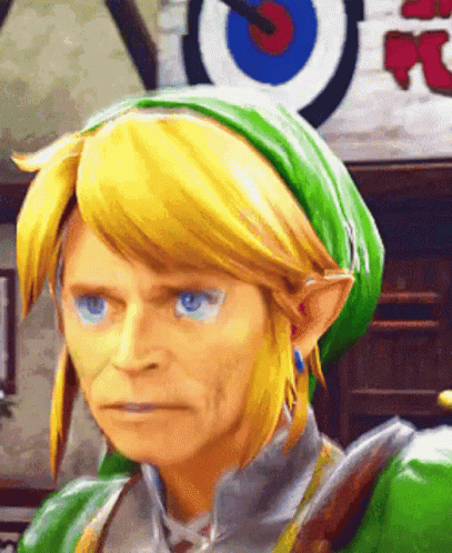 Video Game Character Face With Target Behind