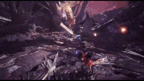 Video Game Character Fighting Monster With Sword and Shield