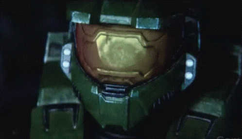 Video Game Character Helmet With Com GIF
