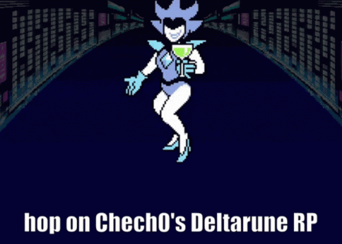 Video Game Character Holding Glass With Hop On Checho's Deltarune RP