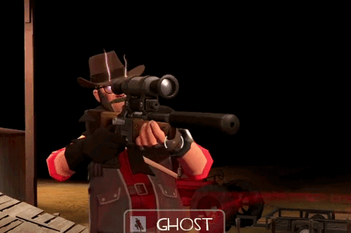 Video Game Character Holding Sniper Rifle Ghost