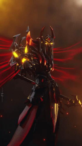 Video Game Character Holding Sword and Shield