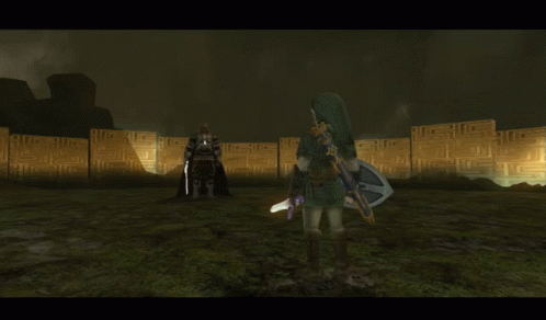 Video Game Character Holding Sword and Shield With Letter S