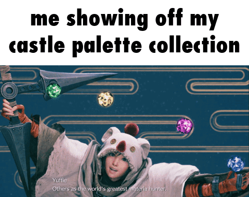 Video Game Character Holding Sword Me Showing Off My Castle Palette Collection