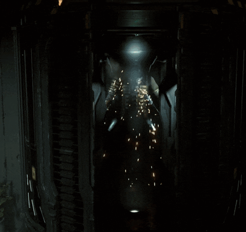 Video Game Character in Dark Room With Wall Light