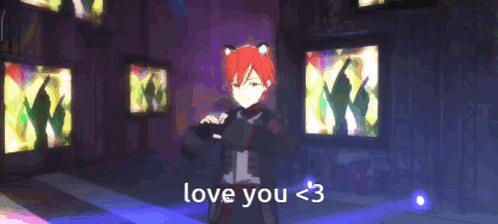 Video Game Character in Front of Love You <3 Wall