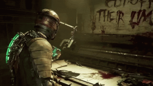 Video Game Character In Front Of Wall Saying Cut Off Their Lives GIF