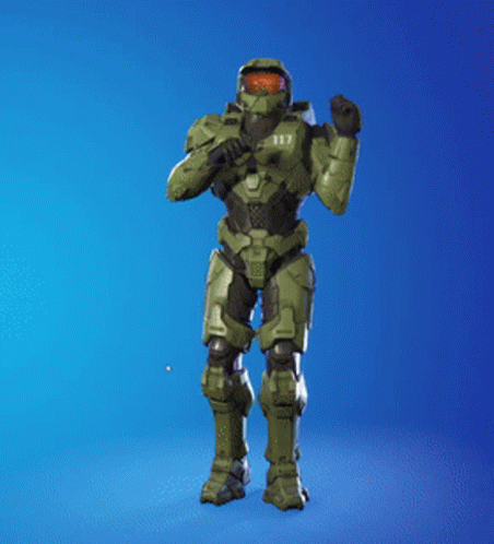 Video Game Character In Green Armor GIF