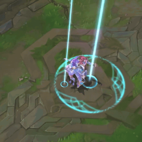 Video Game Character in Purple Glowing Circle
