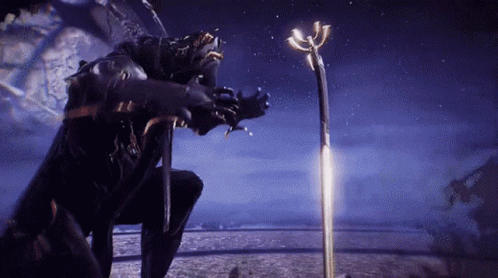 Video Game Character Kneeling