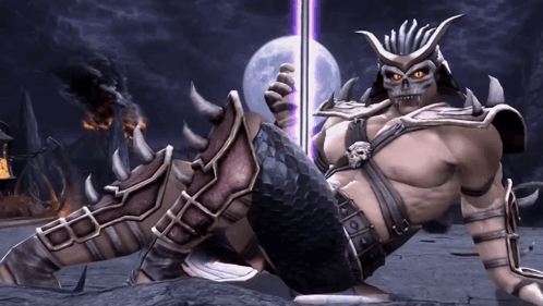 Video Game Character Lying on Ground with Pole