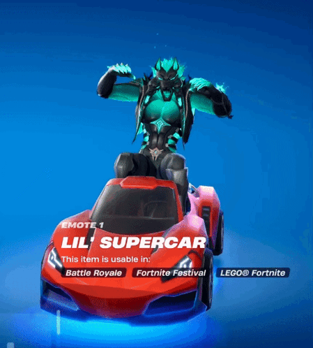 Video Game Character Riding Red Supercar