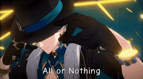 Video Game Character Saying All Or Nothing GIF