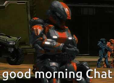 Video Game Character Saying Good Morning Chat Holding Gun