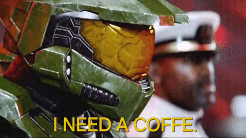 Video Game Character Saying I Need Coffee GIF