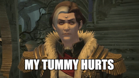 Video Game Character Saying My Tummy Hurts GIF