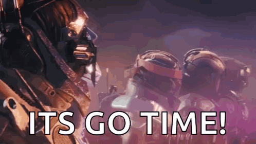Video Game Character Says It's Go Time With Soldiers