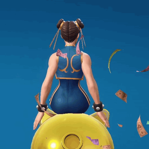 Video Game Character Sitting on Piggy Bank With Money