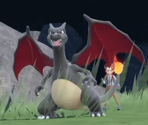 Video Game Character Standing Next To Giant Dragon GIF