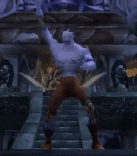 Video Game Character Standing on Stairs