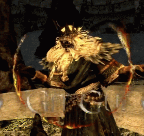 Video Game Character With Beard And Crown Saying Gifu GIF