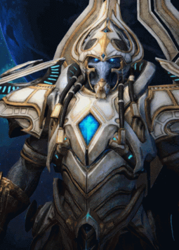 Video Game Character with Blue Eyes and Blue Diamond