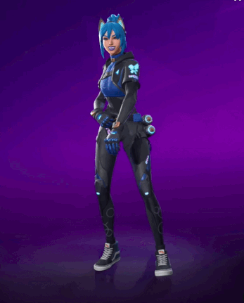 Video Game Character With Blue Hair Kicking Leg