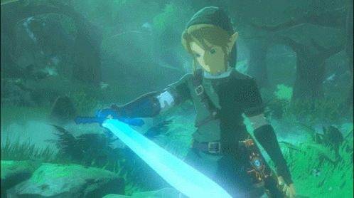 Video Game Character With Blue Sword GIF