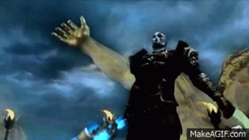 Video Game Character With Huge Arm in Field
