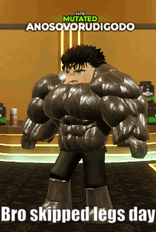 Video Game Character With Huge Muscles Bro Skipped Legs Day